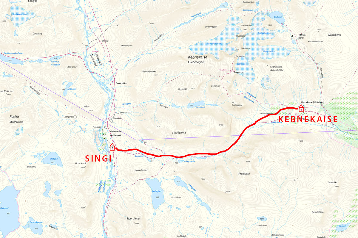 Kungsleden Trail Map